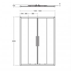 Ideal Standard i.life 1500mm Bright Silver Double Sliding Door