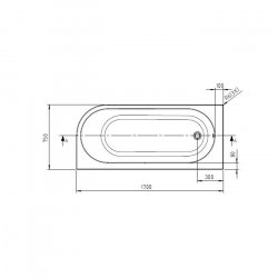 BC Designs Ancorner 1700 x 750mm Shower Bath