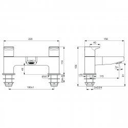 Ideal Standard Ceraplan Silk Black Dual Control Bath Filler