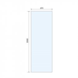 Purity Collection 700mm Brushed Nickel Wetroom Panel with wall Support
