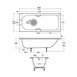 Armitage Shanks Sandringham 21 Single Ended Steel Bath 1600mm x 700mm - White
