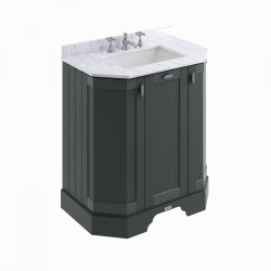 BC Designs Victrion 750mm Dark Lead 3 Door Angled Basin Unit