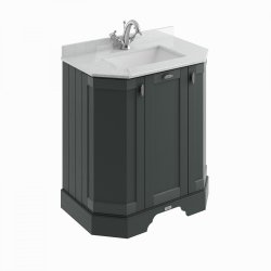 BC Designs Victrion 750mm Dark Lead 3 Door Angled Basin Unit