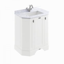 BC Designs Victrion 750mm Nimbus White 3 Door Angled Basin Unit