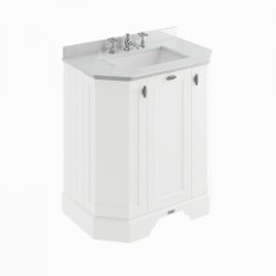 BC Designs Victrion 750mm Nimbus White 3 Door Angled Basin Unit