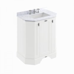 BC Designs Victrion 750mm Nimbus White 3 Door Angled Basin Unit