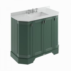 BC Designs Victrion 1000mm Forest Green 4 Door Angled Basin Unit