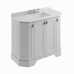 BC Designs Victrion 1000mm Earl's Grey 4 Door Angled Basin Unit