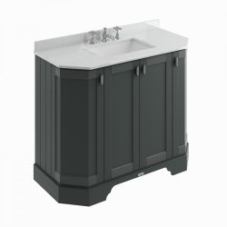 BC Designs Victrion 1000mm Dark Lead 4 Door Angled Basin Unit
