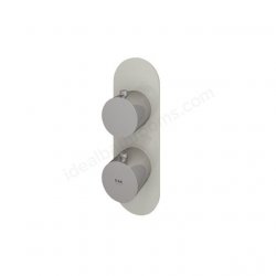 RAK Feeling Thermostatic 1 Outlet 2 Handle Greige Round Shower Valve