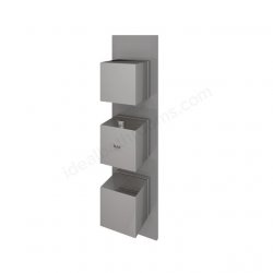 RAK Feeling Thermostatic 2 Outlet 3 Handle Grey Square Shower Valve