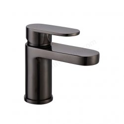 RAK Compact Round Black Chrome Mono Basin Mixer Tap