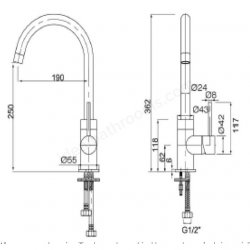 RAK Paris Side Lever Kitchen Sink Mixer Tap
