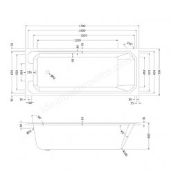 RAK Washington 1700 x 700 Single Ended Bath