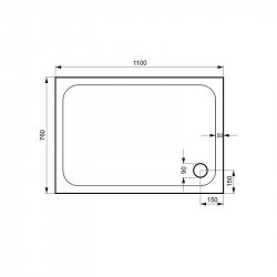 Kudos Kstone 1100 x 760mm Rectangular Shower Tray Slip Resistant