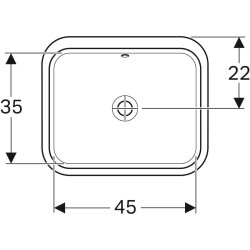 Geberit VariForm 450mm Rectangular Undercounter Basin - With Overflow