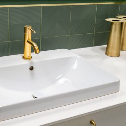 Geberit VariForm 550mm Rectangular 1 Tap Hole Countertop Basin - With Overflow
