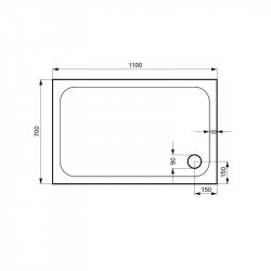 Kudos Kstone 1100 x 700mm Rectangular Shower Tray Slip Resistant