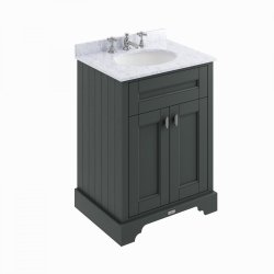 BC Designs Victrion 600mm Dark Lead 2 Door Basin Unit