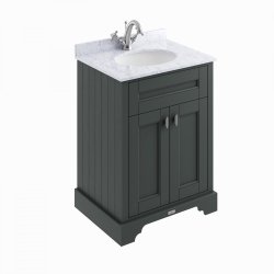 BC Designs Victrion 600mm Dark Lead 2 Door Basin Unit