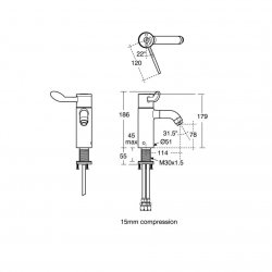 Armitage Shanks Markwik 21+ Thermostatic Basin Mixer Tap - Chrome