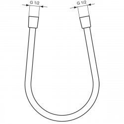 Ideal Standard 1.25m Smooth Silk Black Shower Hose