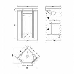 Bayswater Fitzroy Corner Cabinet Pointing White