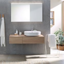 Geberit VariForm 600mm 1 Tap Hole Elliptic Lay-On Countertop Basin - With Overflow