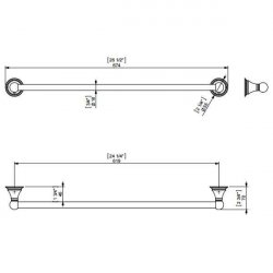 Origins Living 670mm Genoa Towel Rail - Chrome