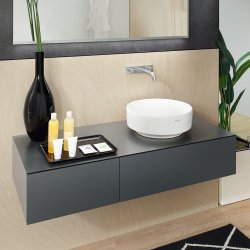 Geberit VariForm 1200mm Two Drawer Lava Vanity Unit for Lay-On Basin