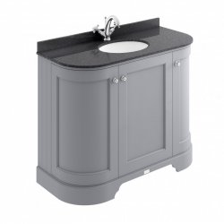 Bayswater Bathrooms Plummett Grey 1000mm 3-Door Curved Basin Cabinet