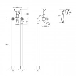 Roca Carmen Floor Standing Bath-Shower Mixer