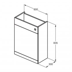 Ideal Standard i.life A 60cm Matt Quartz Grey WC Unit