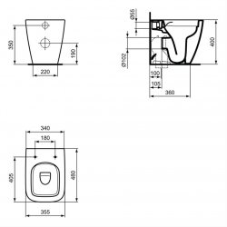 Ideal Standard i.life S 60cm Matt White Compact WC Unit