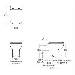 Ideal Standard i.life A 60cm Coffee Oak WC Unit