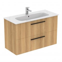 Ideal Standard i.life A Wall Hung 100cm 2 Drawer Natural Oak Vanity Unit