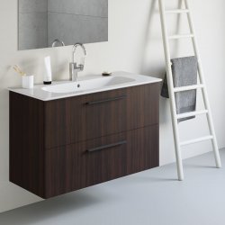 Ideal Standard i.life A Wall Hung 100cm 2 Drawer Coffee Oak Vanity Unit