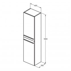 Ideal Standard i.life A 2 Door Tall Column Unit in Matt Quartz Grey