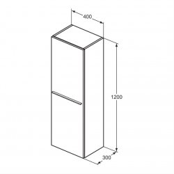 Ideal Standard i.life A 1 Door 40cm Half Column Unit in Matt Quartz Grey