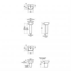 Ideal Standard i.life A 23cm Pedestal Matt White Washbasin Unit