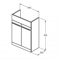 Ideal Standard i.life A 60cm Semi-Countertop Matt Greige Washbasin Unit
