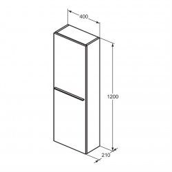 Ideal Standard i.life S 2 Door Compact Half Column Unit in Matt White