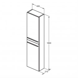 Ideal Standard i.life S 2 Door Compact Tall Column Unit in Matt Quartz Grey