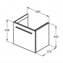 Ideal Standard i.life S Compact Wall Hung 50cm 1 Drawer Natural Oak Vanity Unit