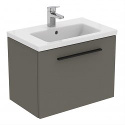 Ideal Standard i.life S Compact Wall Hung 60cm 1 Drawer Matt Quartz Grey Vanity Unit