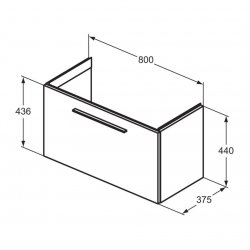 Ideal Standard i.life S Compact Wall Hung 80cm 1 Drawer Matt White Vanity Unit