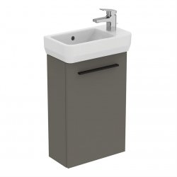 Ideal Standard i.life S Wall Hung 41cm 1 Door Matt Quartz Grey Guest Washbasin Unit