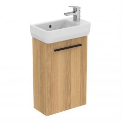 Ideal Standard i.life S Wall Hung 41cm 1 Door Natural Oak Guest Washbasin Unit