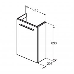 Ideal Standard i.life S Wall Hung 41cm 1 Door Natural Oak Guest Washbasin Unit