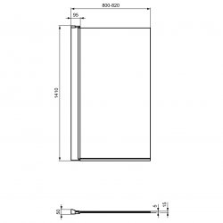 Ideal Standard New Connect Angle Silk Black Bath Screen